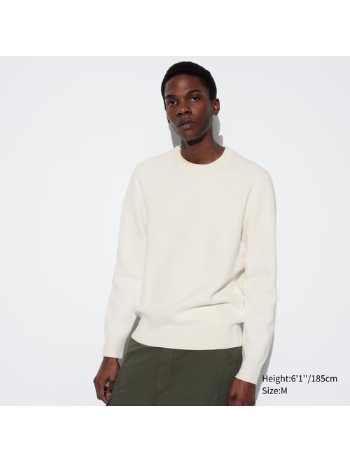 UNIQLO Washable Milano Ribbed Crew Neck Long-Sleeve Sweater