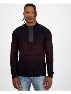 Men's Regular-Fit Space-Dyed 1/4-Zip Mock Neck Sweater, Created for Macy's