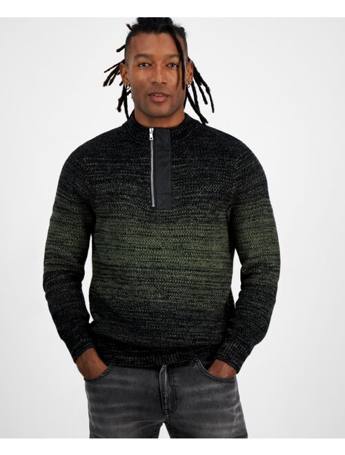 INC International Concepts I.N.C. INTERNATIONAL CONCEPTS Men's Regular-Fit Space-Dyed 1/4-Zip Mock Neck Sweater, Created for Macy's