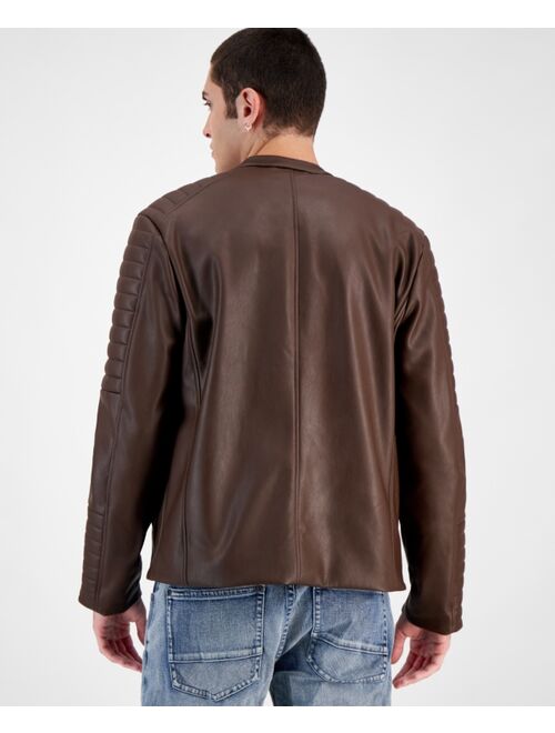 INC International Concepts I.N.C. INTERNATIONAL CONCEPTS Men's Jameson Regular-Fit Faux-Leather Moto Jacket, Created for Macy's