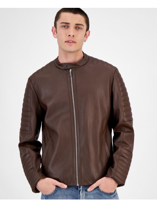 INC International Concepts I.N.C. INTERNATIONAL CONCEPTS Men's Jameson Regular-Fit Faux-Leather Moto Jacket, Created for Macy's