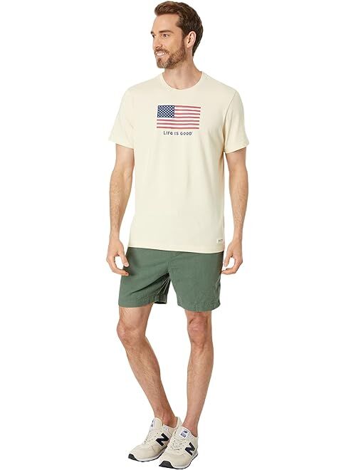 Life is Good Big Flag Short Sleeve Crusher Tee