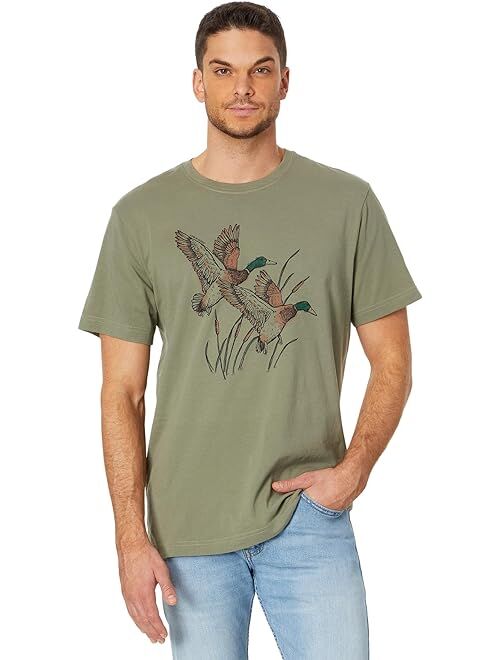 Life is Good Mallard Ducks Illustration Short Sleeve Crusher-Lite Tee