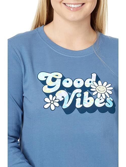 Life is Good Tie-Dye Groovy Good Vibes Long Sleeve Crusher Tee