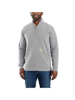 Men's Loose Fit Midweight Quarter-Zip Mock-Neck Sweatshirt