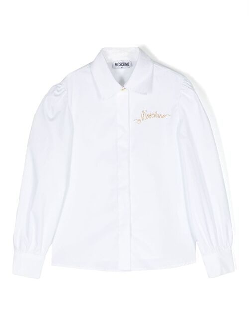 Moschino Kids logo-embroidered shirt