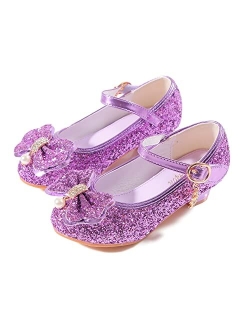 BFOEL Girls Dress Shoes Adorable Sparkle Mary Jane Flats for Wedding Party