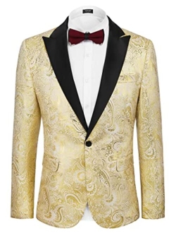 Men's Floral Tuxedo Paisley Suit Jacket Dress Dinner Party Prom Blazer