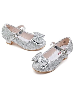 Walofou Flower Girls Wedding Party Heel Princess Shoes Flats for Kid Toddler