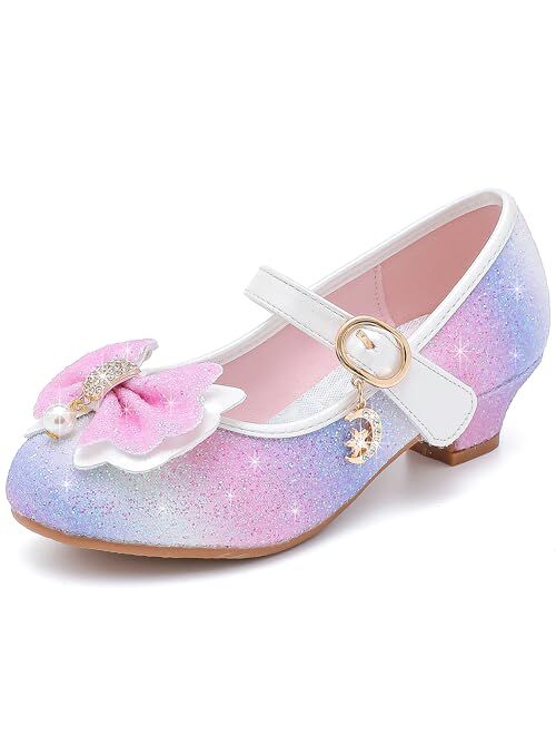 Walofou Flower Girls Wedding Party Heel Princess Shoes Flats for Kid Toddler