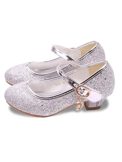 ALPHELIGANCE Girls Flats Sparkle Party Mary Jane Princess Dress Shoes