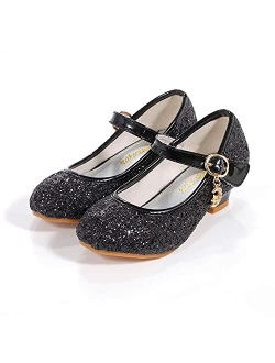 ALPHELIGANCE Girls Flats Sparkle Party Mary Jane Princess Dress Shoes