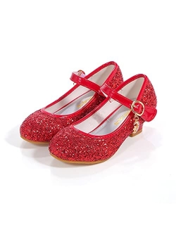 ALPHELIGANCE Girls Flats Sparkle Party Mary Jane Princess Dress Shoes