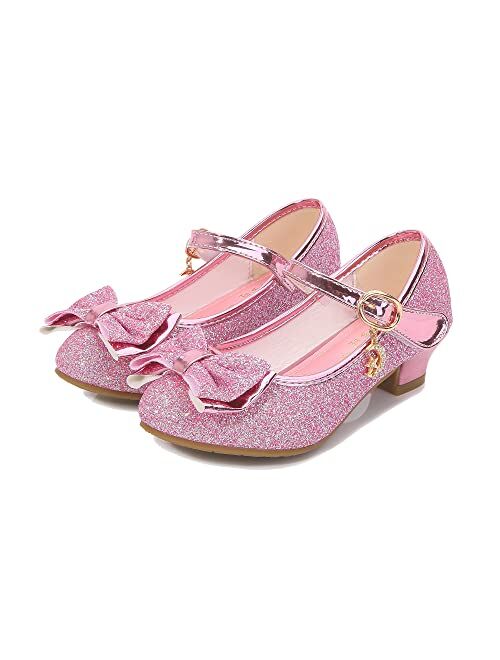 ALPHELIGANCE Girls Flats Sparkle Party Mary Jane Princess Dress Shoes