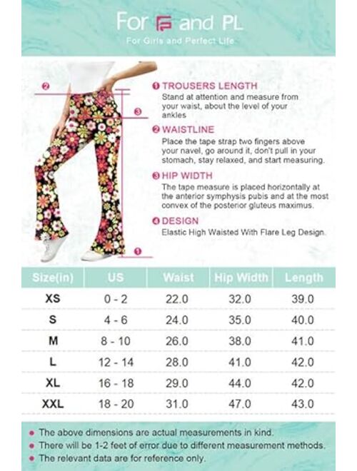 For G and PL Women's Hippie Costume Pants Floral Bell Bottom High Waisted Wide Leg Trousers