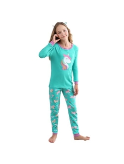 V.&GRIN Girls Pajamas Set - Toddler PJs Clothing with Pants for Kids Size 2-12 Years Cute Christmas Outfits & Gift