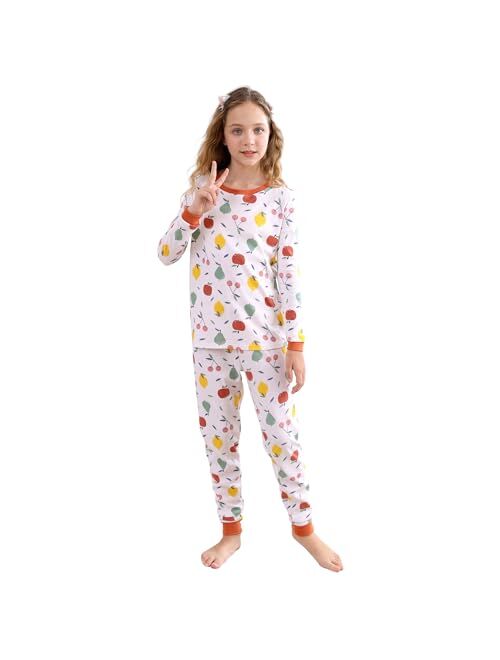 V.&GRIN Girls Pajamas Set - Toddler PJs Clothing with Pants for Kids Size 2-12 Years Cute Christmas Outfits & Gift