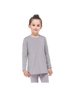 Subuteay Thermal Tops for Kids Fleece Lined Girls Undershirts