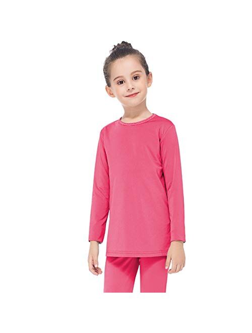 Subuteay Thermal Tops for Kids Fleece Lined Girls Undershirts