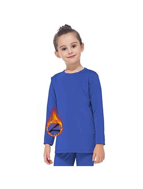 Subuteay Thermal Tops for Kids Fleece Lined Girls Undershirts