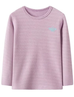 inhzoy Kids Striped T Shirt Long Sleeve Athletic Shirts Girls Boys Thermal Underwear Tops Casual Undershirt Homewear