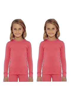 Girl's Thermal Base Layer Top (Long John Underwear Shirt) Insulated for Outdoor Ski Warmth/Extreme Cold Pajamas