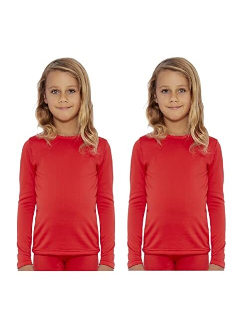 ROCKY Girl's Thermal Base Layer Top (Long John Underwear Shirt) Insulated for Outdoor Ski Warmth/Extreme Cold Pajamas