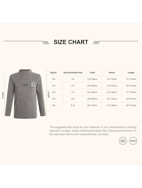 Jhaoyu Kids Girls Colorful Basic Fleece Undershirt T-Shirts Mock Neck Long Sleeve Thermal Tops Winter Warm Clothes