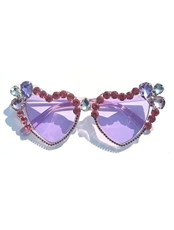 willochra Heart shaped Rhinestone Sunglasses Women Fashion Diamond bling party Sun Glasses Crystal Shades