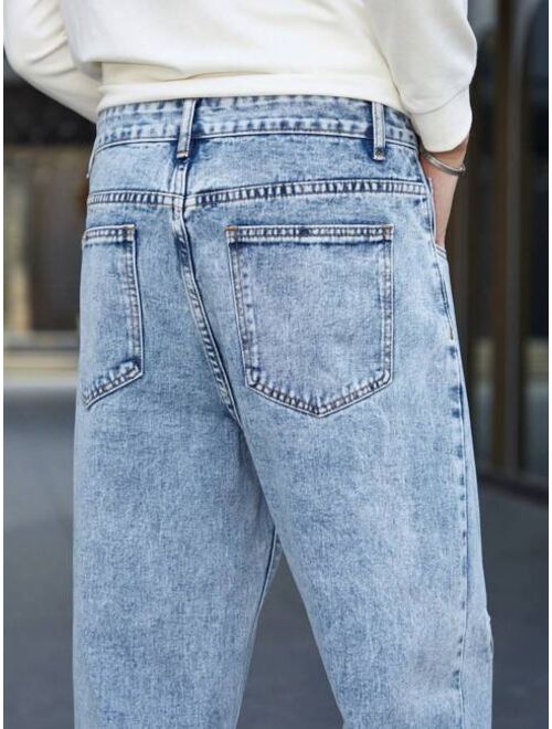 Shein Manfinity EMRG Men Cotton Slant Pocket Jeans