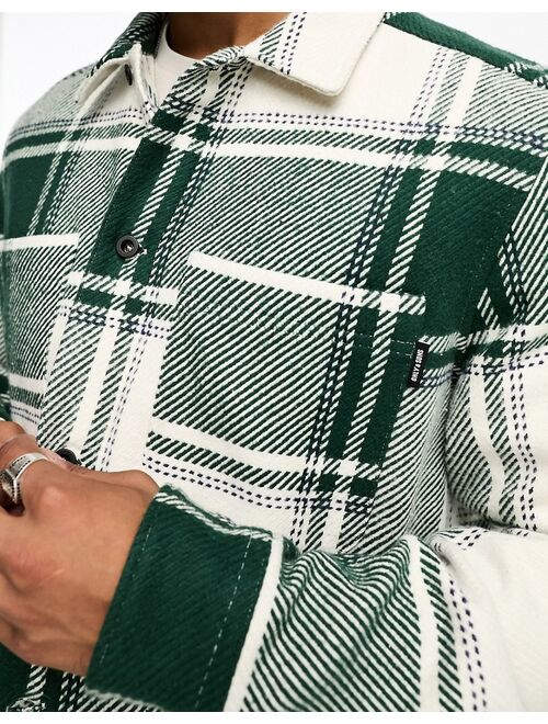 Only & Sons oversized check jacket in green check