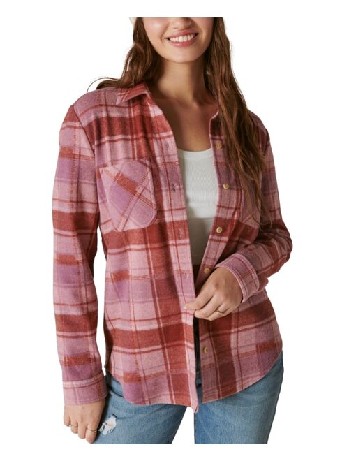 Lucky Brand Women's Cozy Plaid Button-Front Shacket