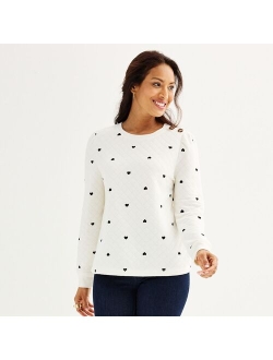 Button Shoulder Sweatshirt