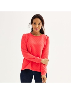 Button Shoulder Sweatshirt