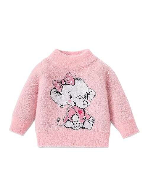 PATPAT Girls Boys Knit Sweater Unisex Long Sleeve Pullover Solid Basic Crewneck Cute Toddlers Sweatshirt