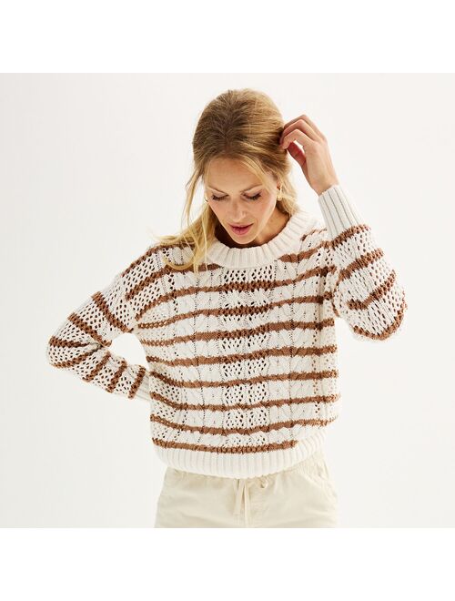 Women's Sonoma Goods For Life Boatneck Crochet Sweater