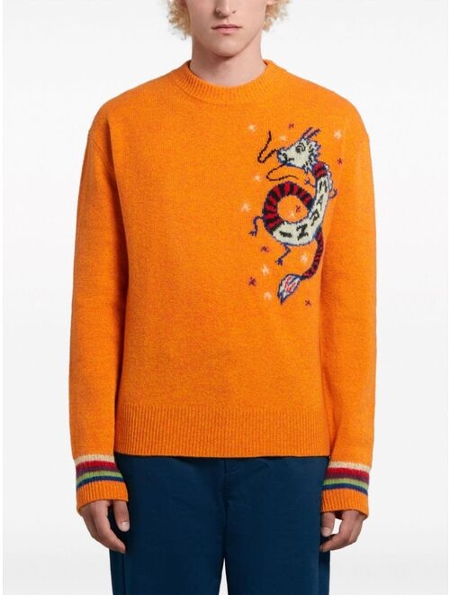 Marni intarsia-knit wool blend jumper