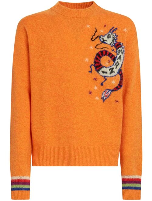 Marni intarsia-knit wool blend jumper