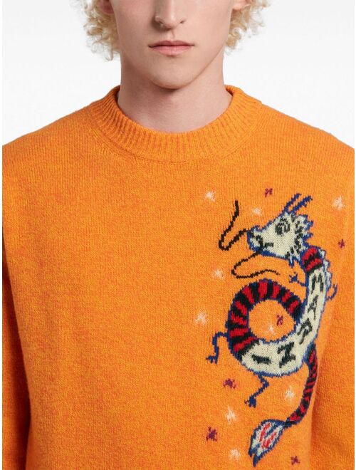 Marni intarsia-knit wool blend jumper