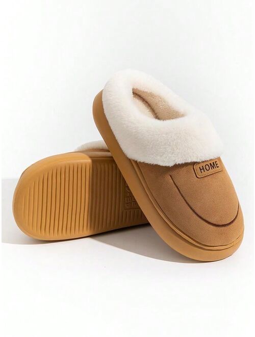 Shein Men's Simple Fur Slippers, Ultra-light, Non-slip, Thick-soled, Suitable For Home And Outdoor Wear, Fashionable And Versatile Slippers For Autumn And Winter