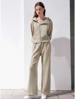 Linen-Blend Crop Top & Pants Set