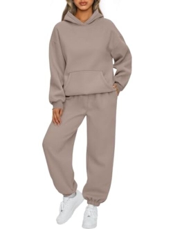 AUTOMET Womens 2 Piece Outfits Lounge Hoodie Sweatsuit Sets Oversized Sweatshirt Baggy Fall Fashion Sweatpants with Pockets