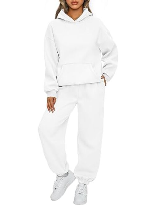 AUTOMET Womens 2 Piece Outfits Lounge Hoodie Sweatsuit Sets Oversized Sweatshirt Baggy Fall Fashion Sweatpants with Pockets