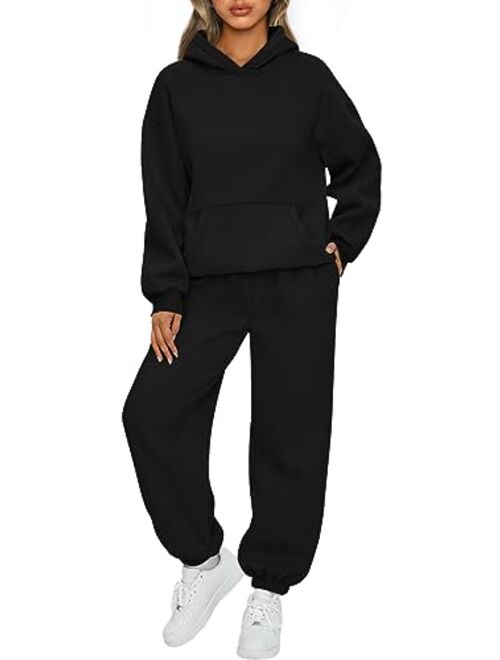 AUTOMET Womens 2 Piece Outfits Lounge Hoodie Sweatsuit Sets Oversized Sweatshirt Baggy Fall Fashion Sweatpants with Pockets