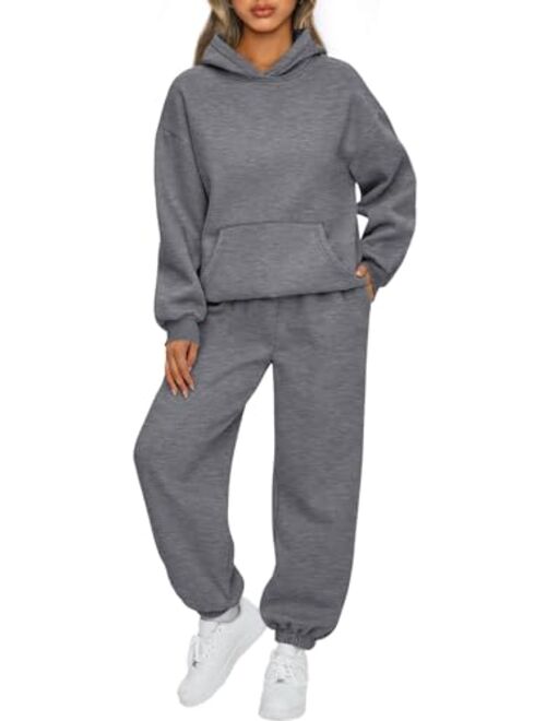 AUTOMET Womens 2 Piece Outfits Lounge Hoodie Sweatsuit Sets Oversized Sweatshirt Baggy Fall Fashion Sweatpants with Pockets