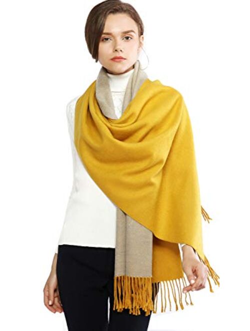 RIIQIICHY Pashmina Shawls and Wraps for Evening Dresses Scarfs for Women Fall Winter Travel Blanket Scarf Large Warm Scarves