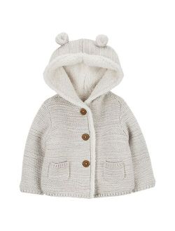 carters Baby Girl Carter's Sherpa-Lined Hooded Cardigan