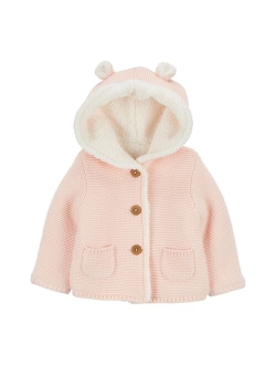 carters Baby Girl Carter's Sherpa-Lined Hooded Cardigan