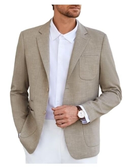 Mens Casual Suit Jacket Blazer Lightweight Sport Coat Slim Fit Jacket for Men Two Button