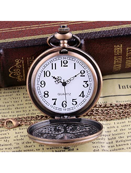 Tiong Exquisite Round Quartz Pocket Watch Girls Women Best Giftsfor Valentine's Day